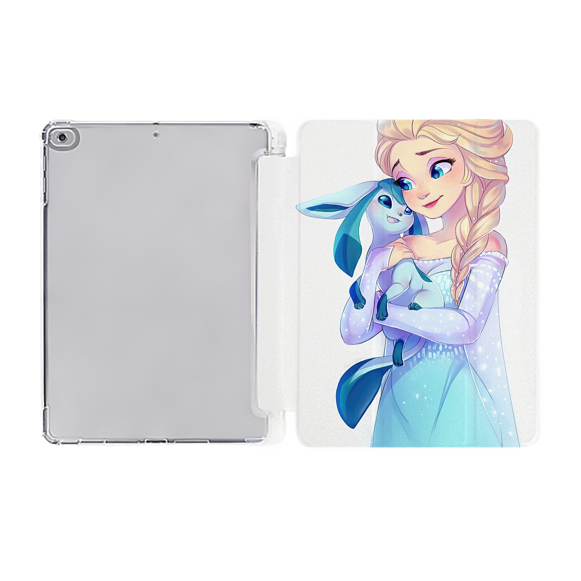 （画像用） アナと雪の女王 アンナ エルサ Frozen Anna Elsa IPad ケース ペン収納付き 三つ折りスタンド PUレザー×シリコン 対応機種9.5/10.5/10.9インチ